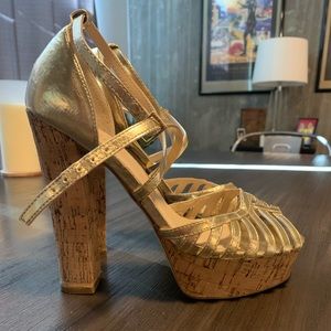 Gold Cork Sandals
